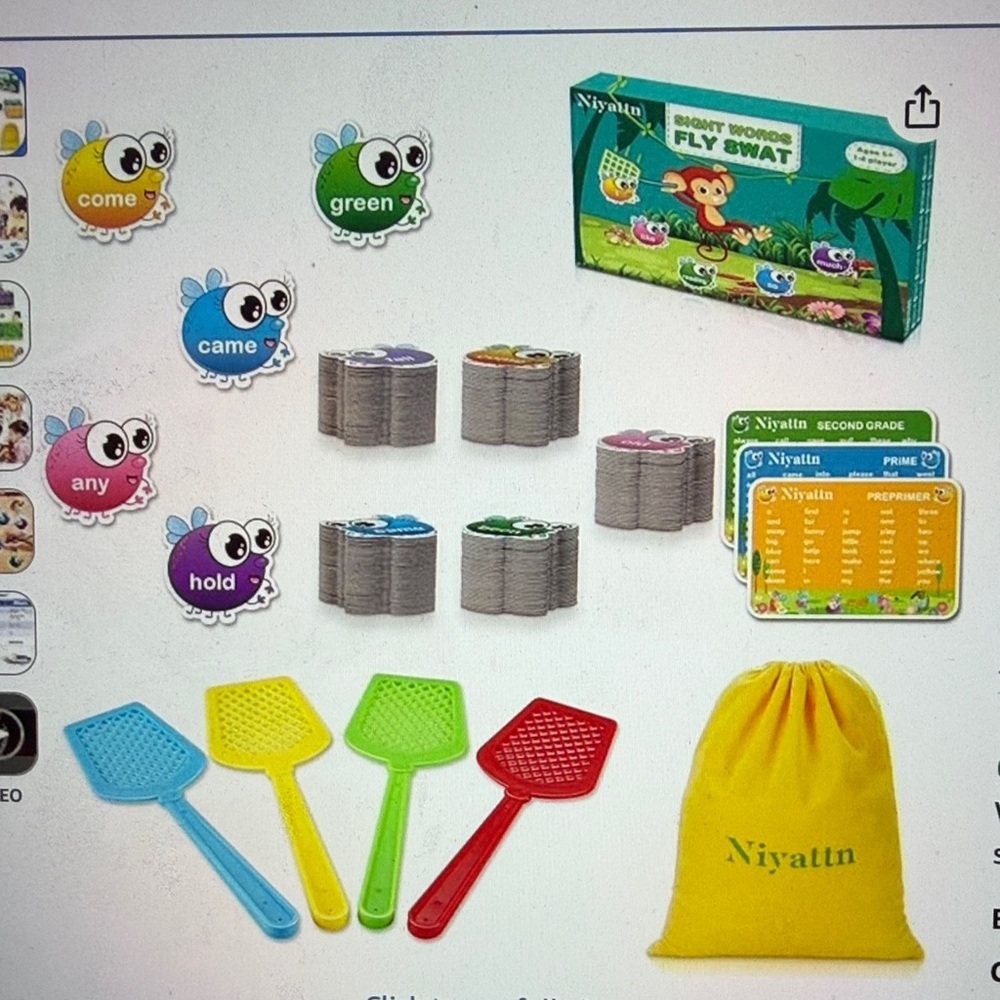 Educational Fly Swat Game - Red, Blue, Green, Yellow